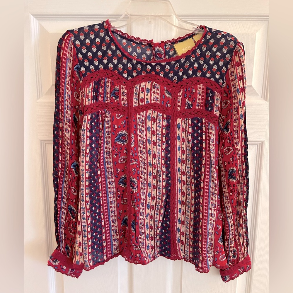 Anthropologie Maeve Long Sleeve Top
